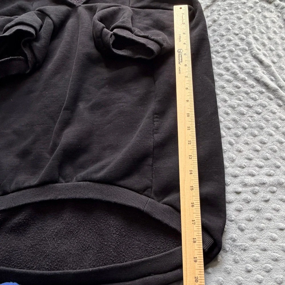 Comfrt Dog Hoodie Black Fleece Sweatshirt Leash Hole Pet Sweater 7XL